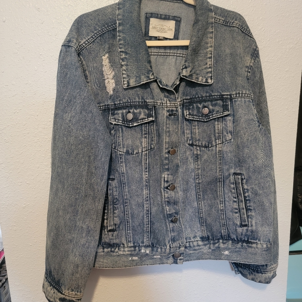 Ashley Vintage Jean Jacket Distressed 3x